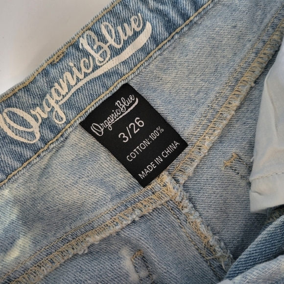 Organic Blue Distressed Denim Shorts Size 26 Blue NWT - Picture 6 of 9